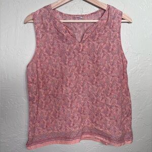 SALMON PINK SLEEVELESS TANK TOP SIZE L 21" P2P 19"